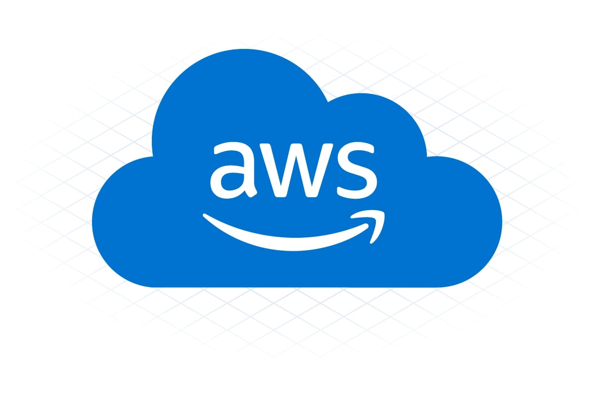 Blue cloud with AWS logo