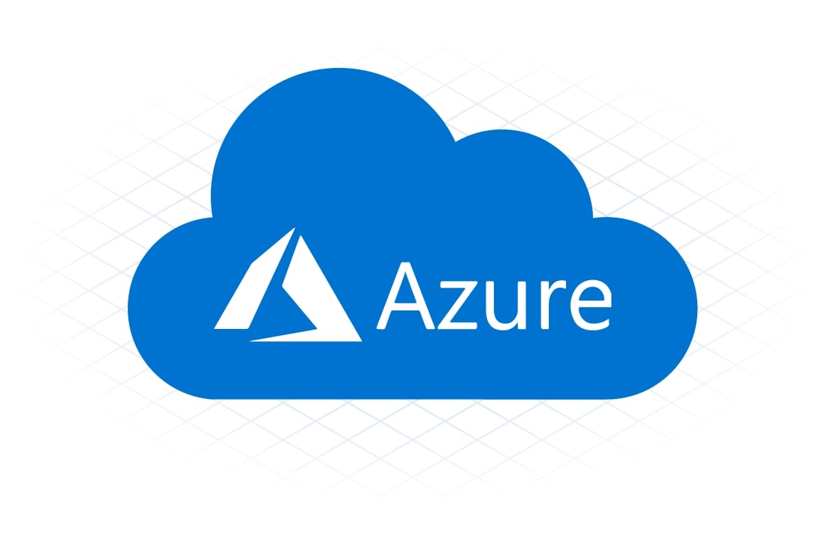 Blue cloud with Microsoft Azure logo