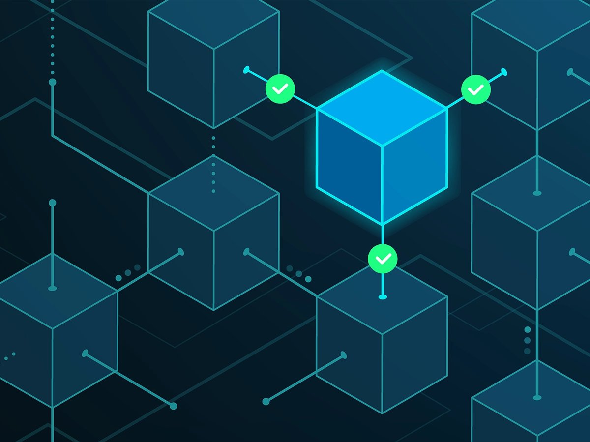 Isometric illustration blue and green cloud chain checkmark it service provider