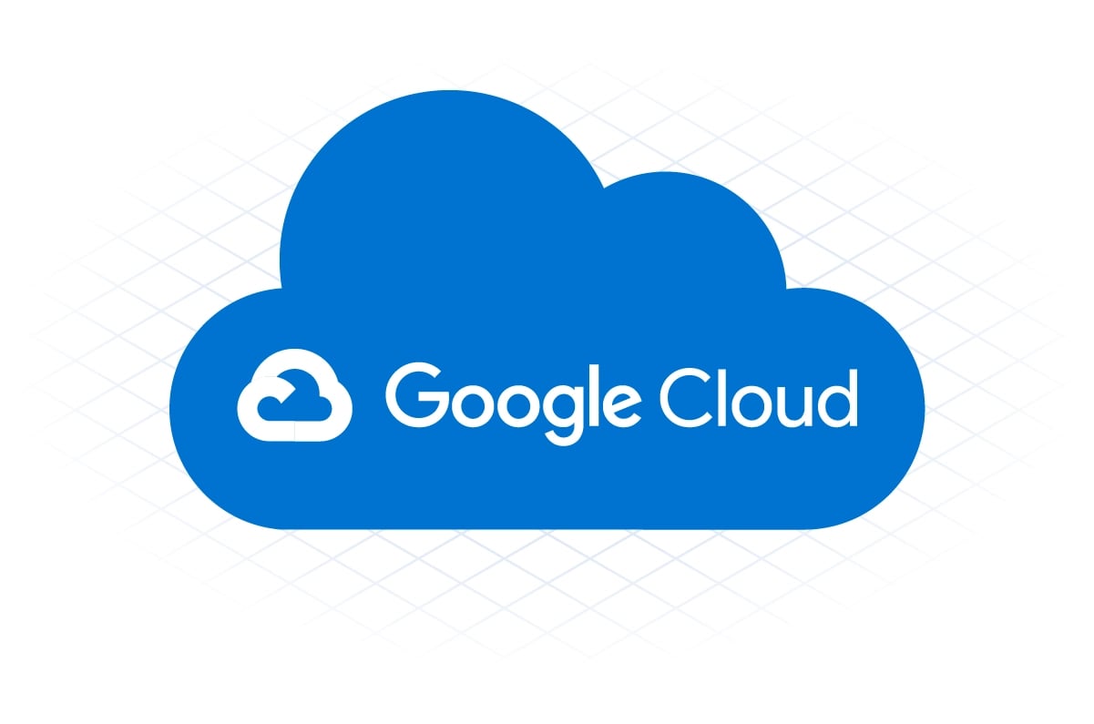 Blue cloud with Google Cloud Logo