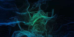 An abstract image representing AI workload processing in data centers.