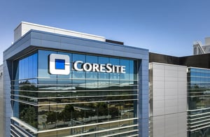 A rendering of a CoreSite data center used as part of promotion during colocation facility construction.