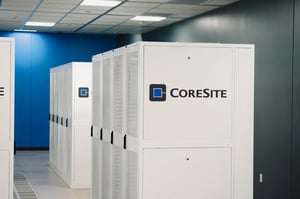 Several racks of high-density servers in a data center that could be cooled by liquid cooling.