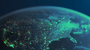 image of world with green lights