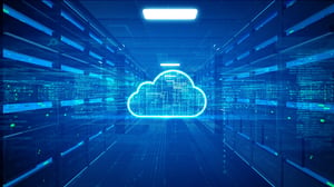 image of blue background with blue outlined cloud