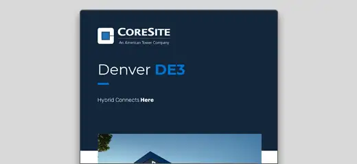 CORESITE DENVER DE3 PRE-LEASE SPEC SHEET