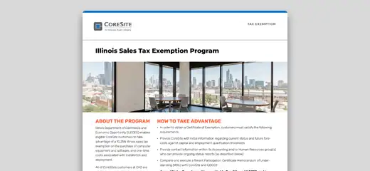 ILLINOIS SALES TAX EXEMPTION PROGRAM