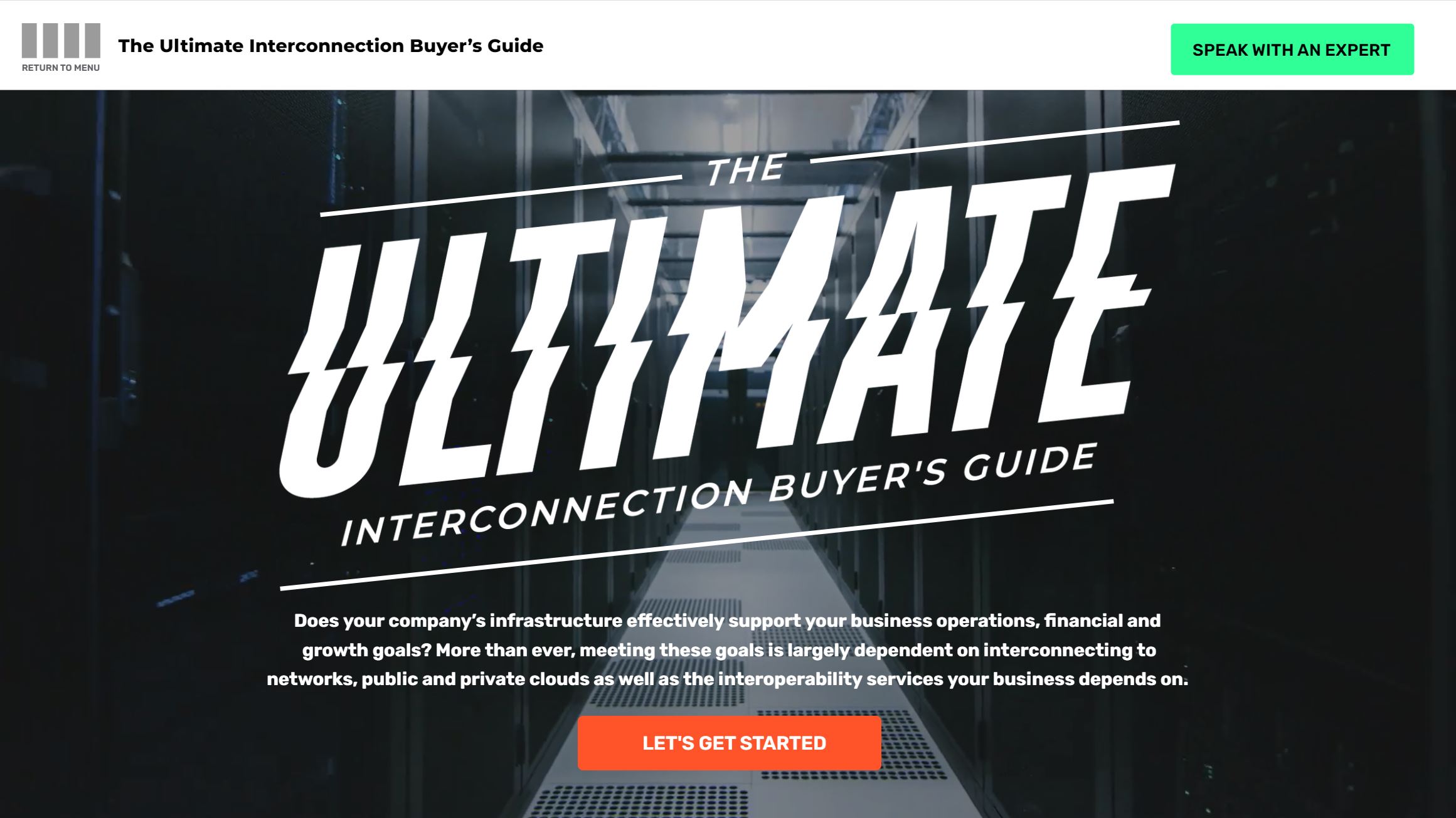 Image showing the cover of CoreSite interconnection buyer's guide