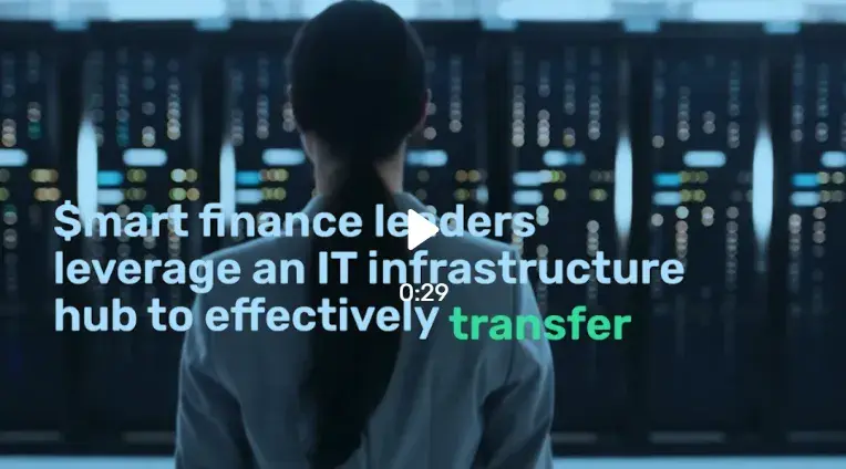A image of the start of a financial services video with a link to the CoreSite financial services industry page.