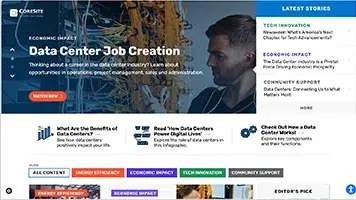 A thumbnail image of the CoreSite Knowledge Base website page.