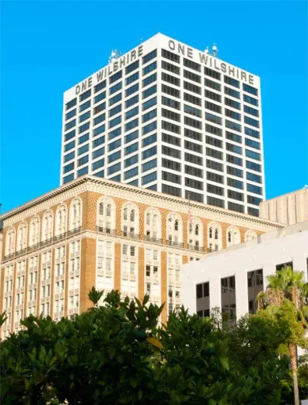 A photo of the One Wilshire building, where CoreSite's LA1 data center is located.