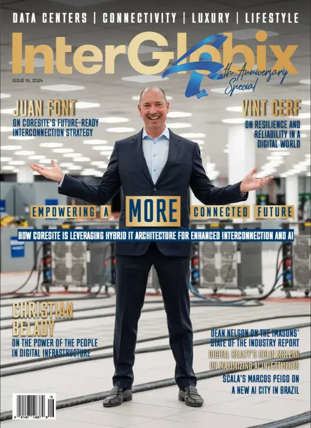 A thumbnail image of the cover of InterGlobix Magazine featuring Juan Font, President and CEO of CoreSite.