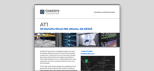 CORESITE ATLANTA AT1 SPEC SHEET