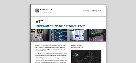 CORESITE ATLANTA AT2 SPEC SHEET