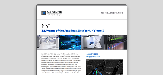 CORESITE NEW YORK NY1 SPEC SHEET