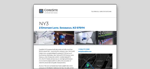 CORESITE NEW YORK NY3 SPEC SHEET