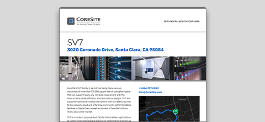 CORESITE SILICON VALLEY SV7 SPEC SHEET